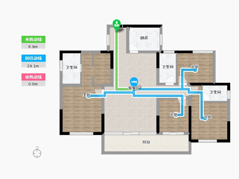 四川省-宜宾市-恒润安宁府-127.42-户型库-动静线