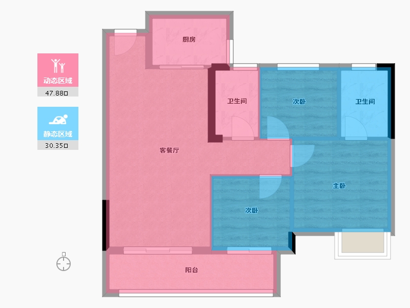 福建省-龙岩市-江南名府-70.40-户型库-动静分区