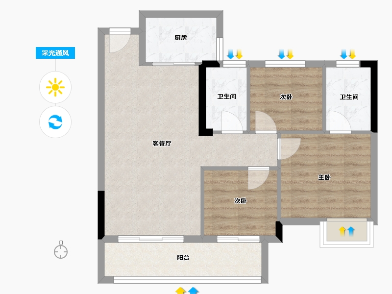 福建省-龙岩市-江南名府-70.40-户型库-采光通风