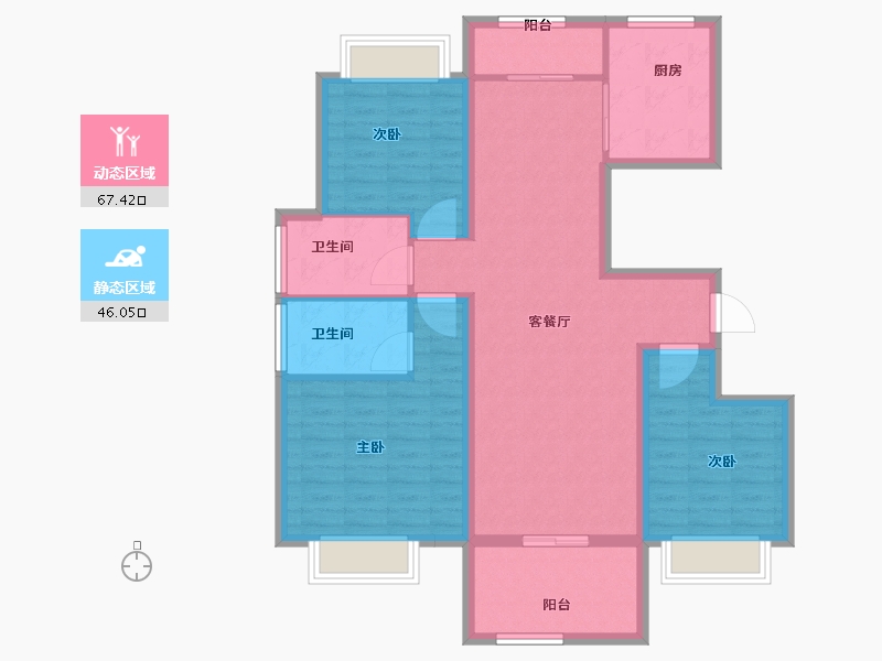 河南省-驻马店市-建业薄山府-101.75-户型库-动静分区