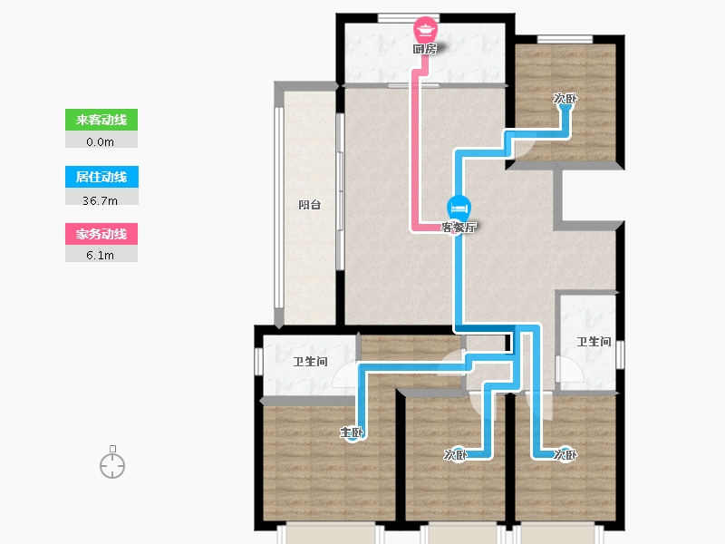 陕西省-咸阳市-吾悦滨河湾-114.48-户型库-动静线