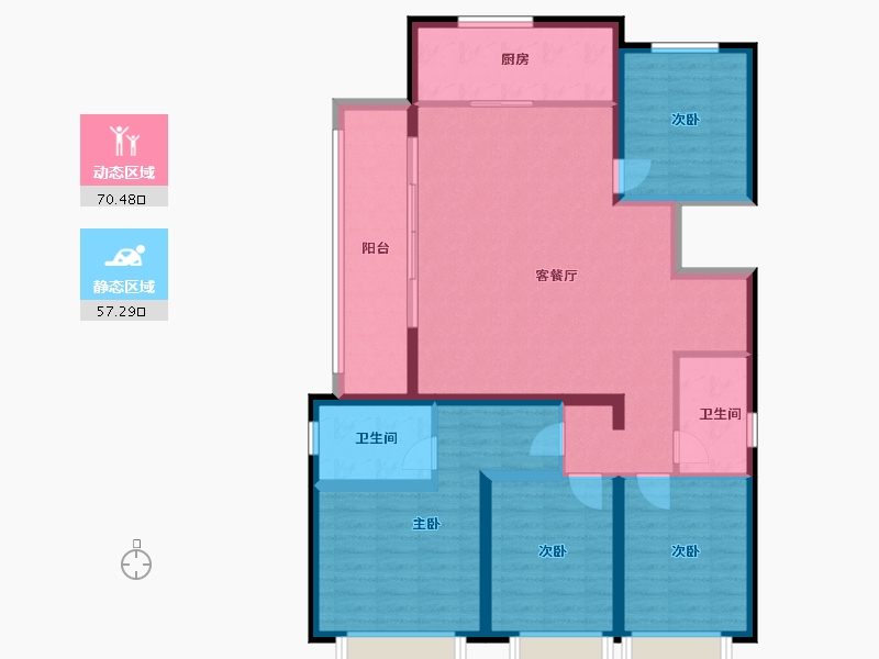 陕西省-咸阳市-吾悦滨河湾-114.48-户型库-动静分区