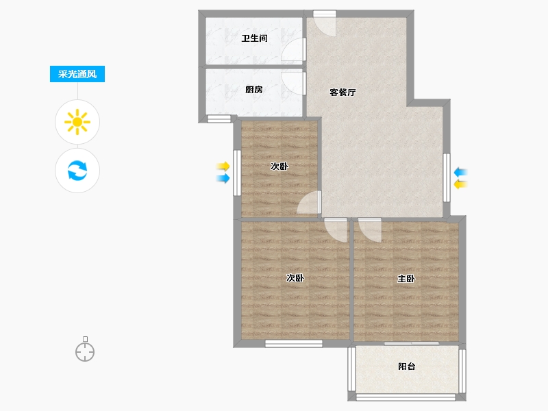 河南省-郑州市-金富源小区-84.65-户型库-采光通风