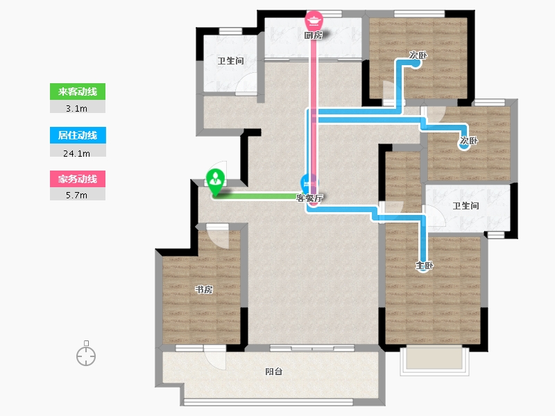 山东省-聊城市-天鸿鼓楼翠庭-123.33-户型库-动静线