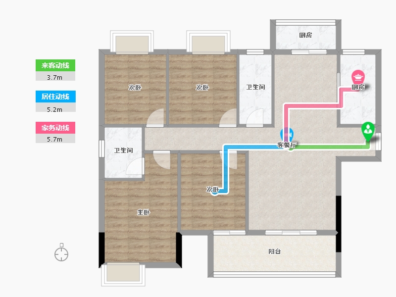 福建省-龙岩市-江南名府-106.40-户型库-动静线