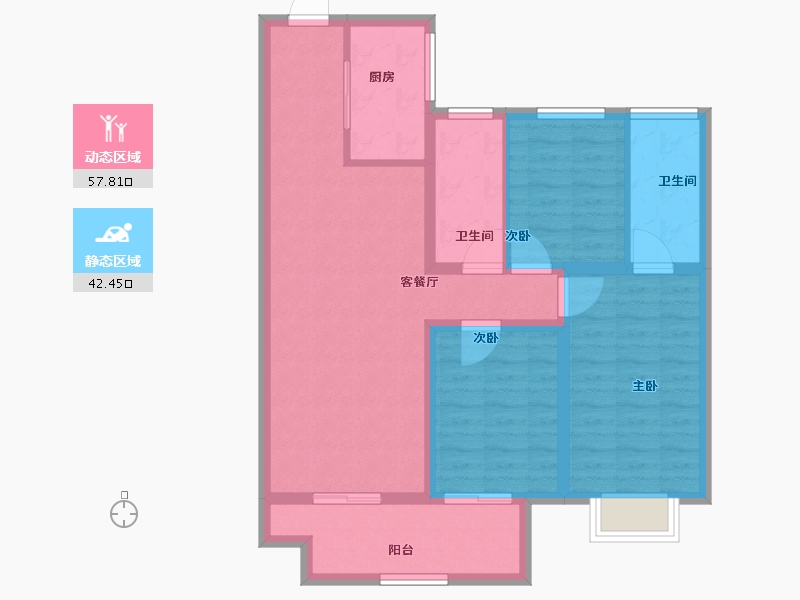 河南省-驻马店市-建业薄山府-89.58-户型库-动静分区