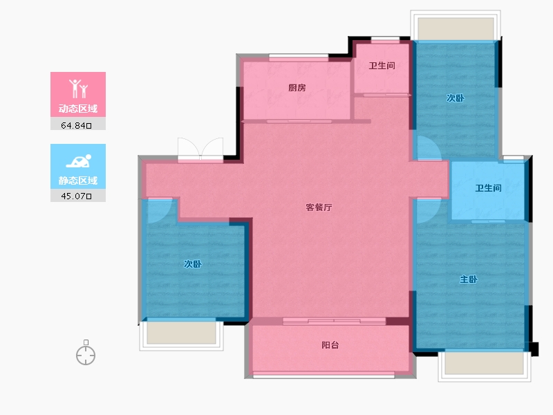 江苏省-镇江市-四季风华-99.63-户型库-动静分区