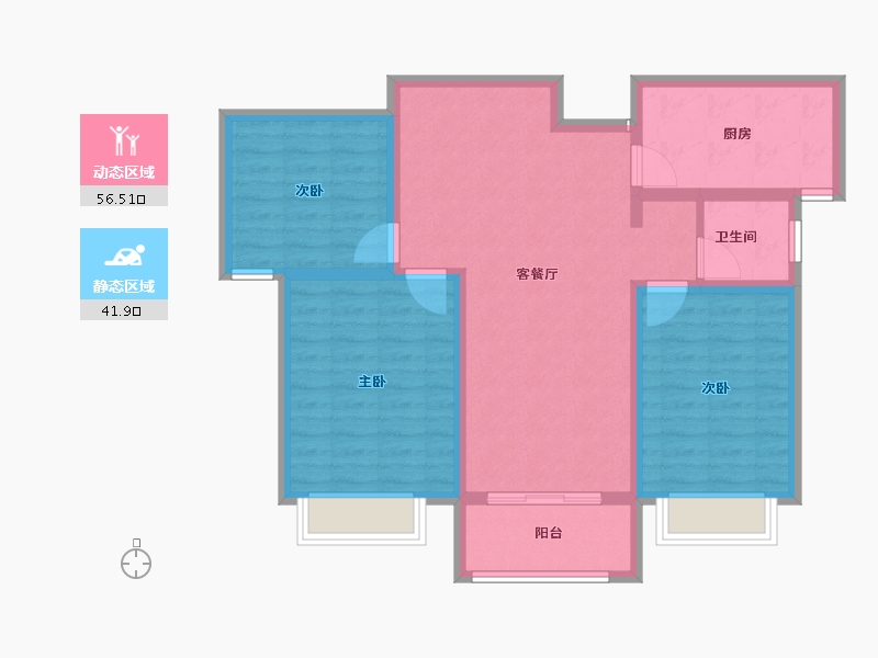 陕西省-咸阳市-乾州壹号-88.00-户型库-动静分区