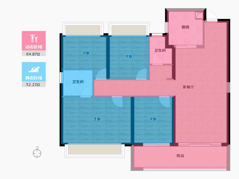 云南省-昆明市-招商公园大道-105.35-户型库-动静分区