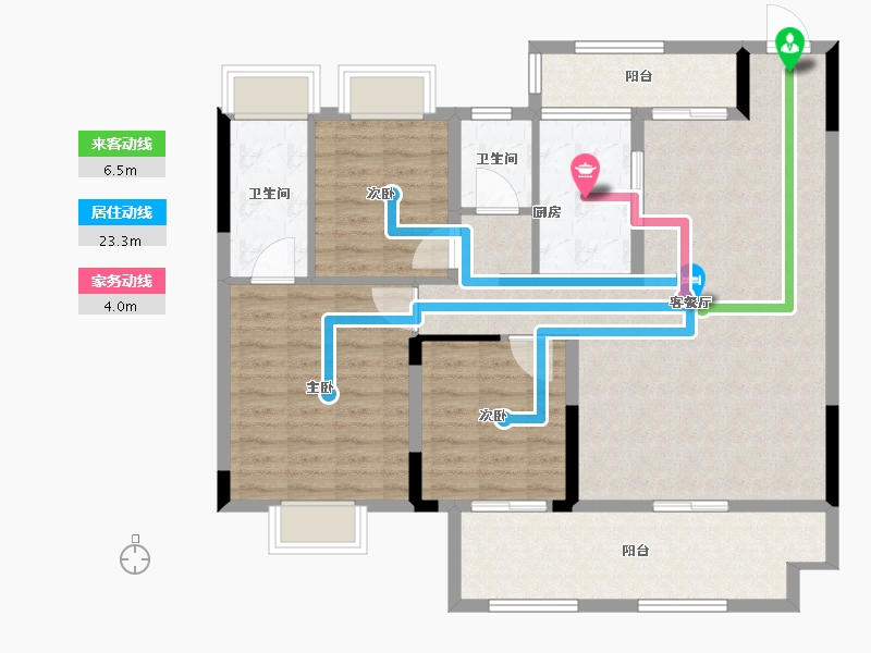 河南省-驻马店市-上蔡建业府-107.99-户型库-动静线