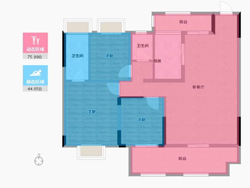 河南省-驻马店市-上蔡建业府-107.99-户型库-动静分区