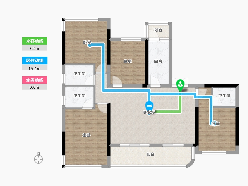 四川省-宜宾市-树高麓院-110.75-户型库-动静线