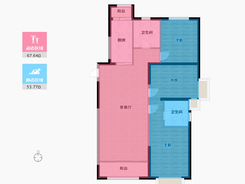 山东省-德州市-粮食小区-110.00-户型库-动静分区