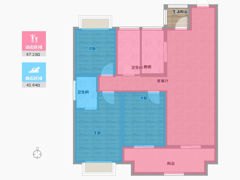 河南省-驻马店市-建业薄山府-101.29-户型库-动静分区