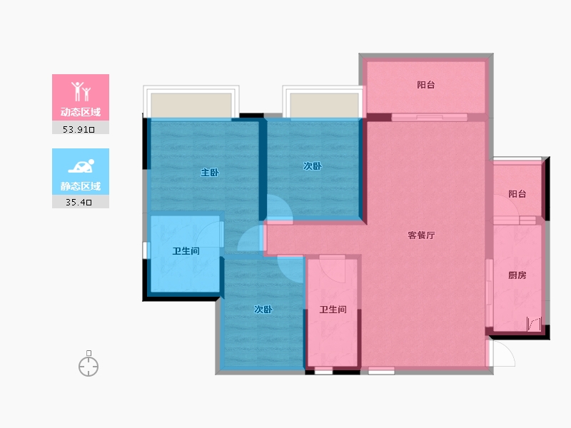 四川省-内江市-蜀道星月江畔-79.57-户型库-动静分区