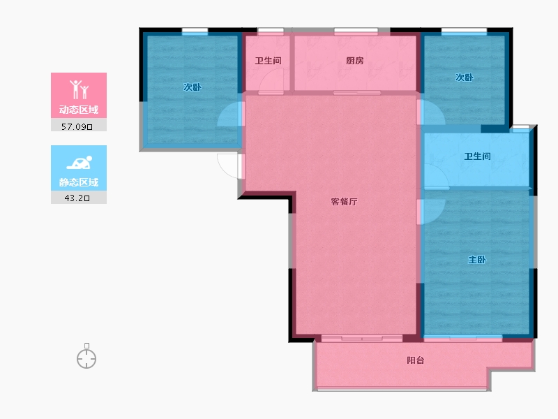 陕西省-咸阳市-鑫苑品悦集-91.10-户型库-动静分区