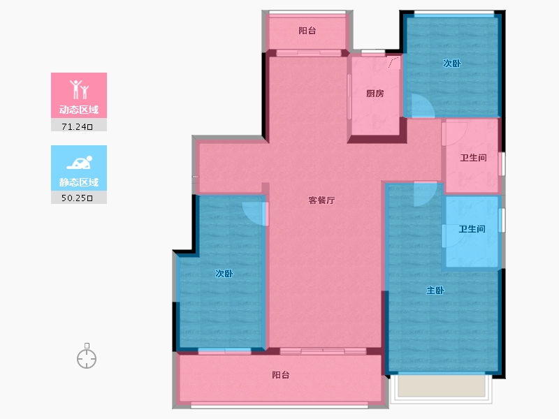 云南省-昆明市-世博生态城蓝湖邻里​-109.53-户型库-动静分区