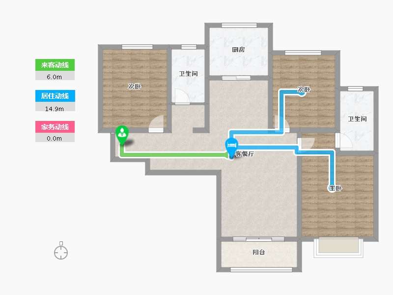 陕西省-咸阳市-乾州壹号-111.44-户型库-动静线