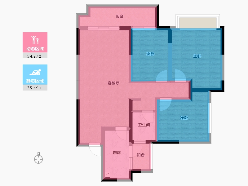 四川省-宜宾市-华润公园九里-78.57-户型库-动静分区