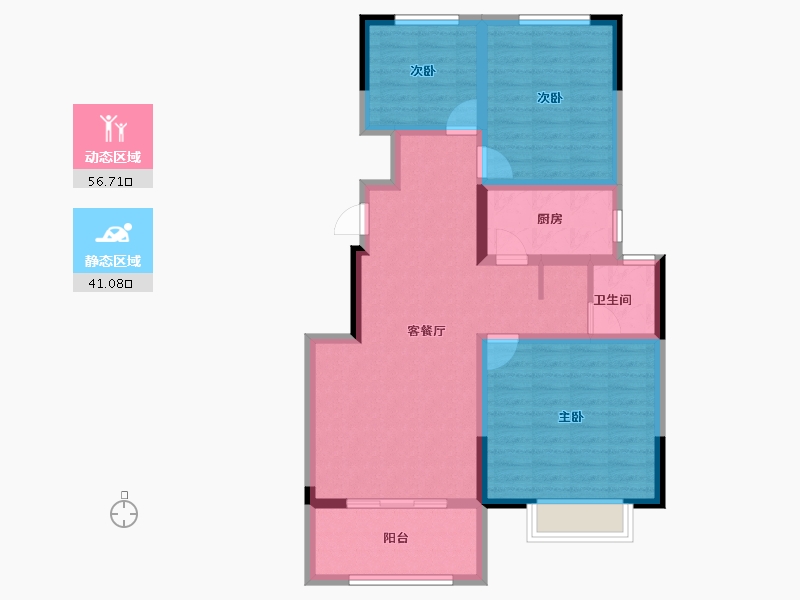 山东省-聊城市-民生·赛雅世纪城-87.06-户型库-动静分区