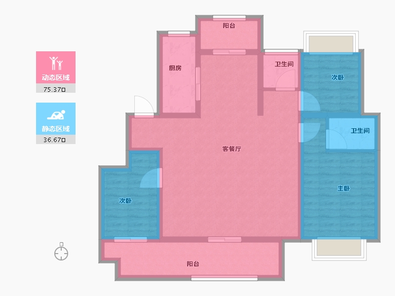 河南省-驻马店市-建业天中府-99.98-户型库-动静分区