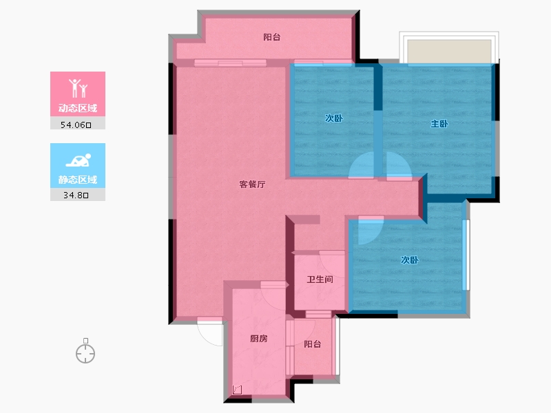 四川省-宜宾市-华润公园九里-77.92-户型库-动静分区