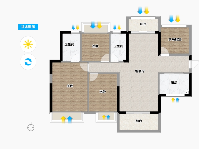 广东省-惠州市-五矿哈施塔特-99.52-户型库-采光通风