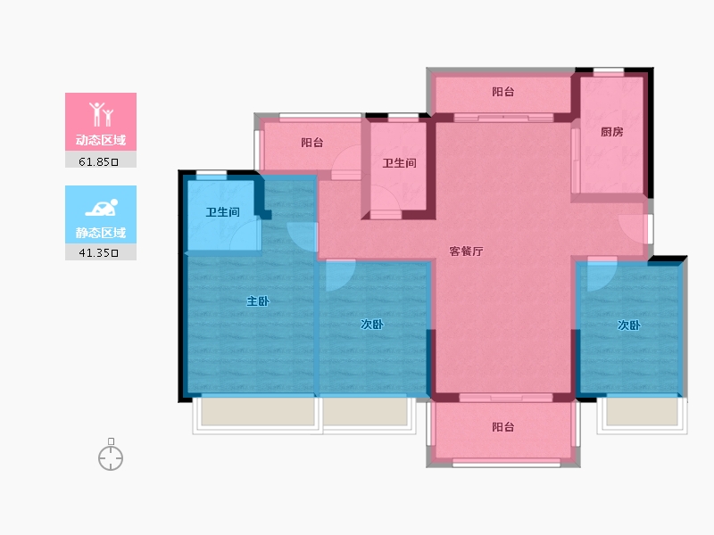 广东省-惠州市-惠阳雅居乐花园-91.50-户型库-动静分区