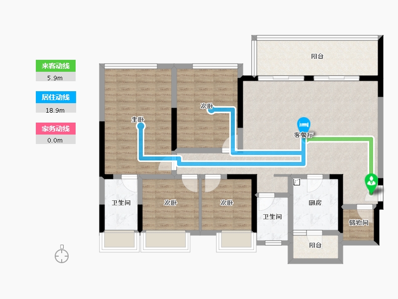 四川省-宜宾市-华润公园九里-114.44-户型库-动静线