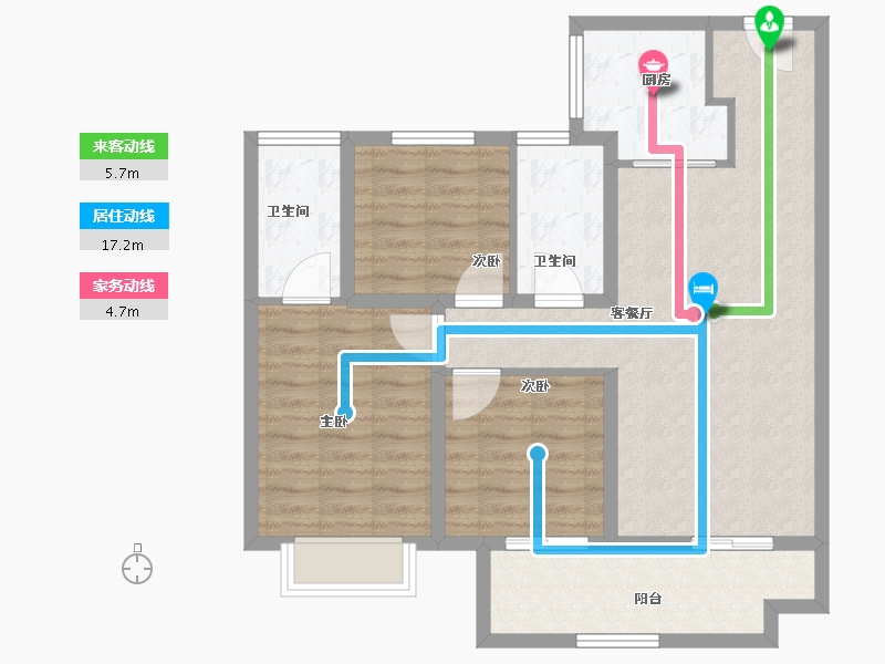 河南省-驻马店市-建业天中府-85.61-户型库-动静线