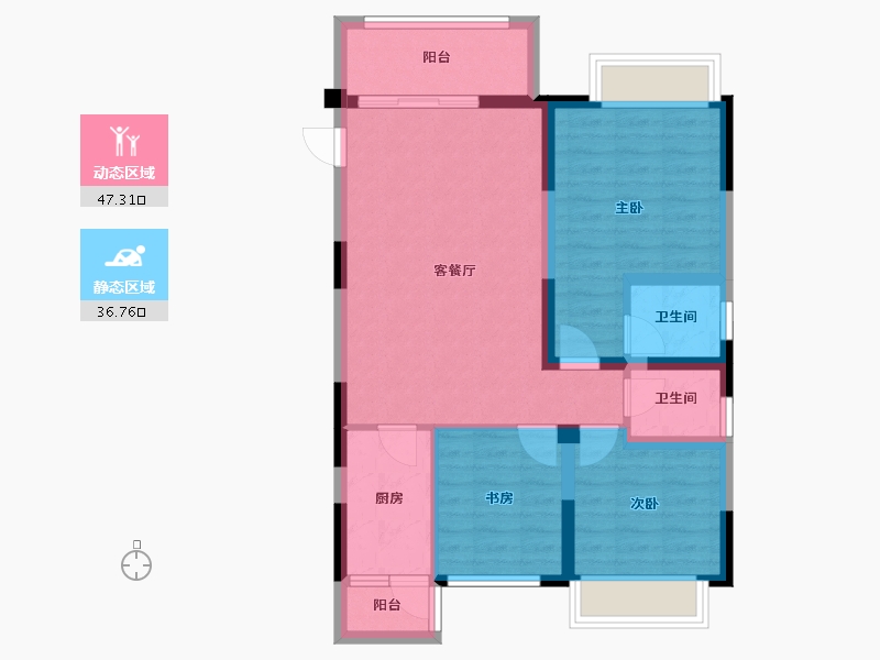 四川省-成都市-建泰御嘉花苑-74.51-户型库-动静分区