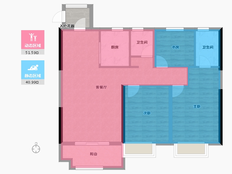 江西省-抚州市-学府里-85.60-户型库-动静分区