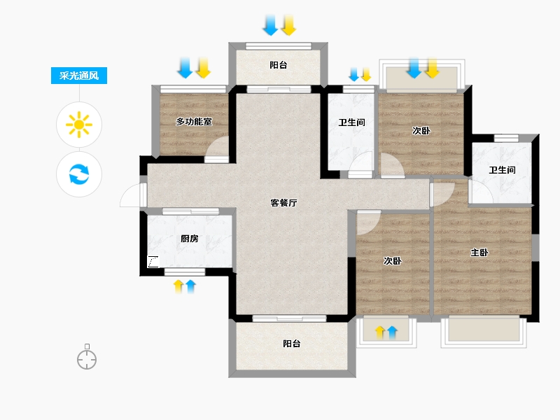 广东省-惠州市-五矿哈施塔特-87.56-户型库-采光通风