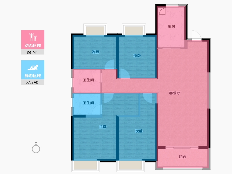 湖北省-武汉市-远洋万和四季-117.00-户型库-动静分区