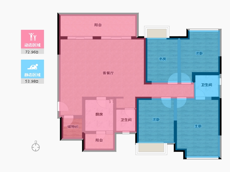 四川省-宜宾市-华润公园九里-112.40-户型库-动静分区