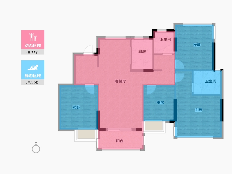 福建省-福州市-碧桂园正荣·悦玲珑-89.00-户型库-动静分区