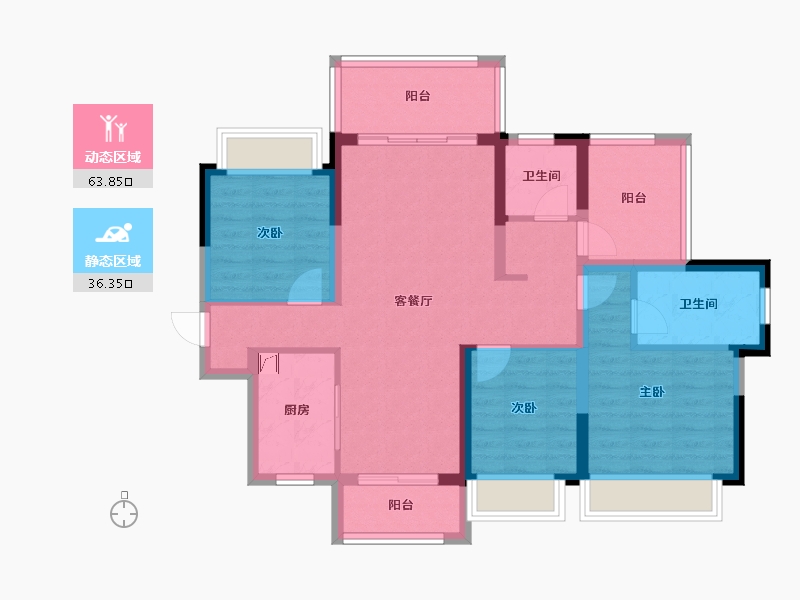 广东省-惠州市-金科颐景园-88.46-户型库-动静分区