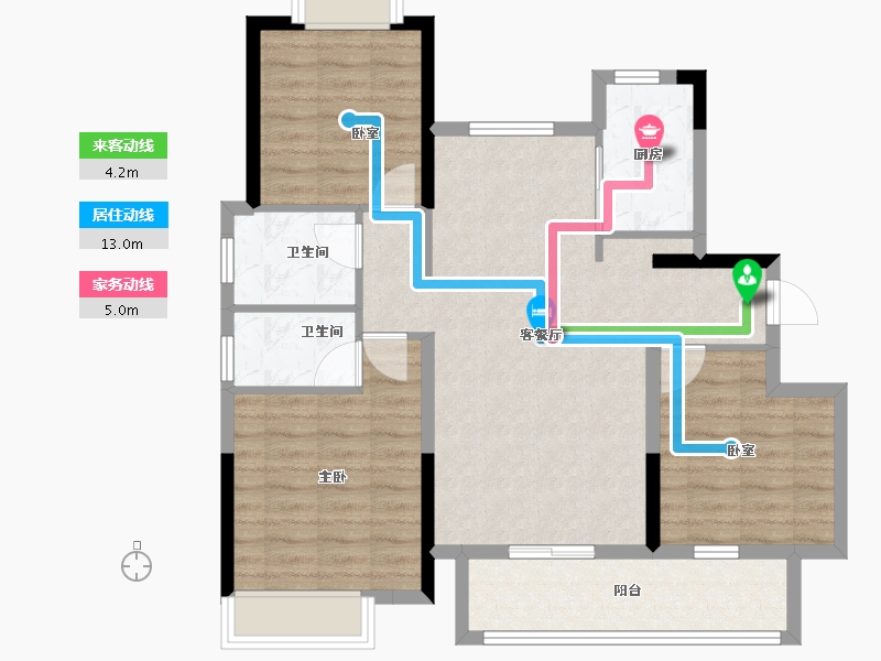 江西省-抚州市-荣安和府-87.20-户型库-动静线