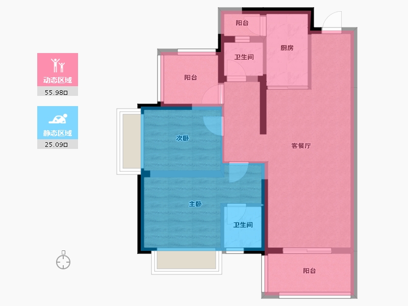 广东省-惠州市-金科颐景园-71.54-户型库-动静分区