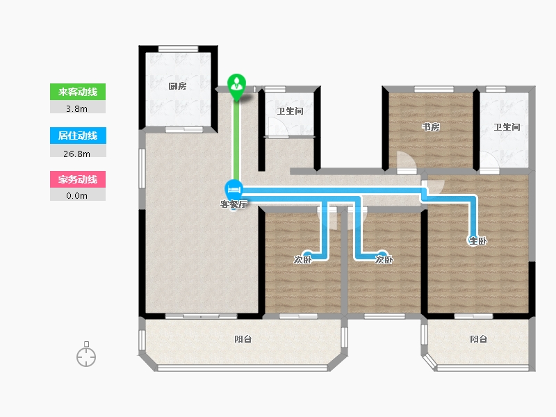 陕西省-西安市-高新云锦-136.00-户型库-动静线