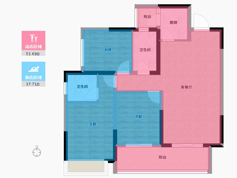 四川省-宜宾市-绿地宜宾城际空间站-81.24-户型库-动静分区