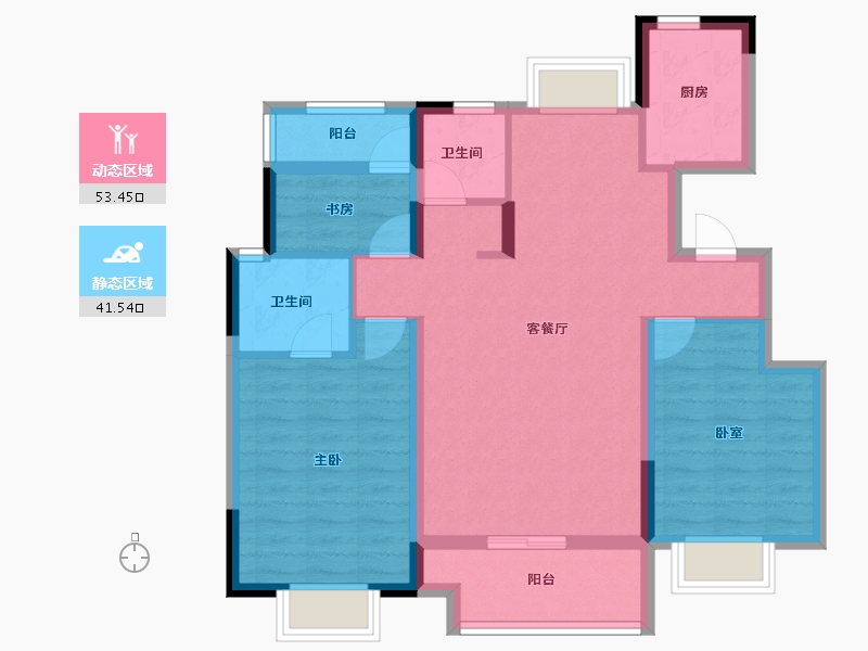 江西省-抚州市-鑫业硕丰六方城-84.00-户型库-动静分区