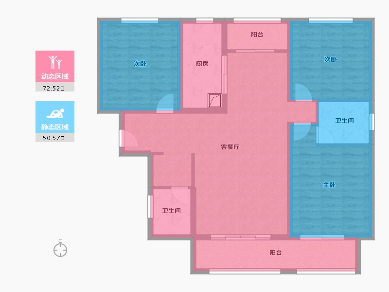 陕西省-咸阳市-东郡天下-110.41-户型库-动静分区