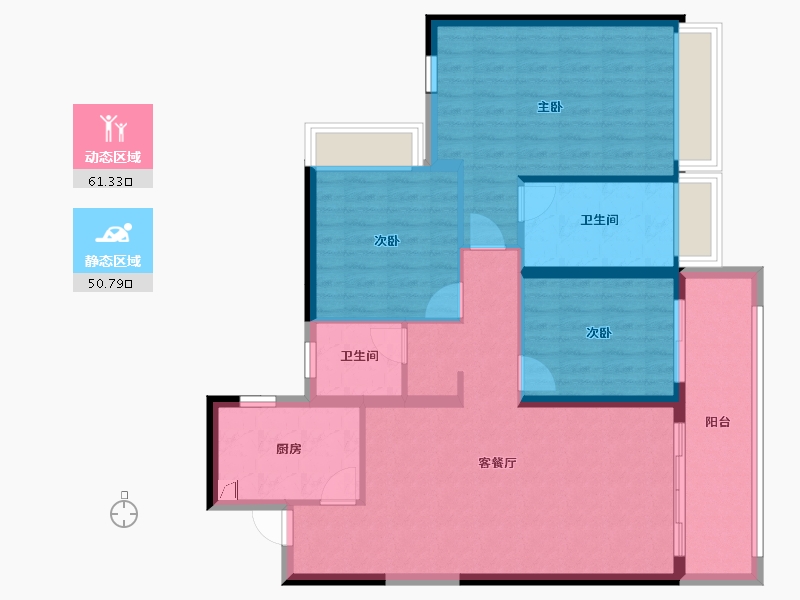 云南省-昆明市-招商公园大道-101.22-户型库-动静分区