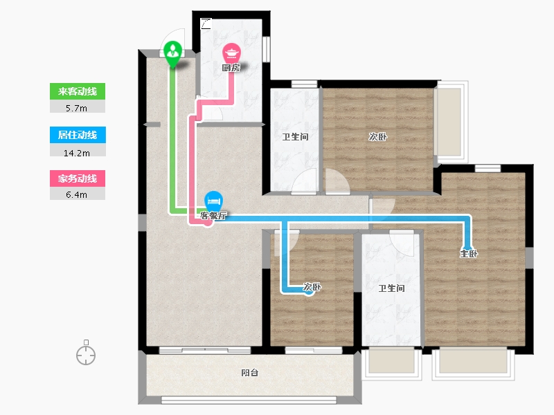 云南省-昆明市-招商公园大道-100.95-户型库-动静线