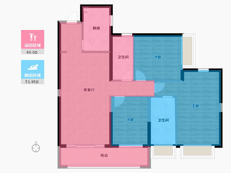 云南省-昆明市-招商公园大道-100.95-户型库-动静分区