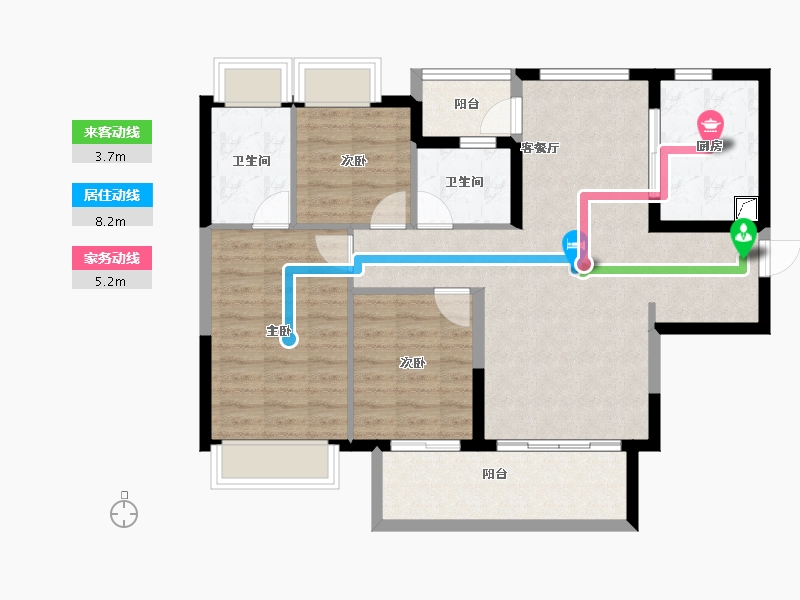 云南省-昆明市-招商公园大道-90.27-户型库-动静线