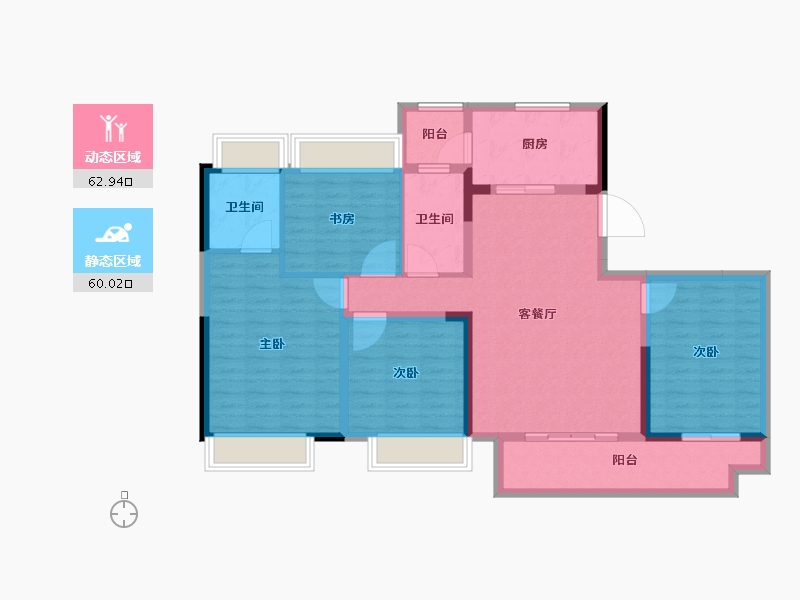 四川省-成都市-彭州万达广场-110.40-户型库-动静分区