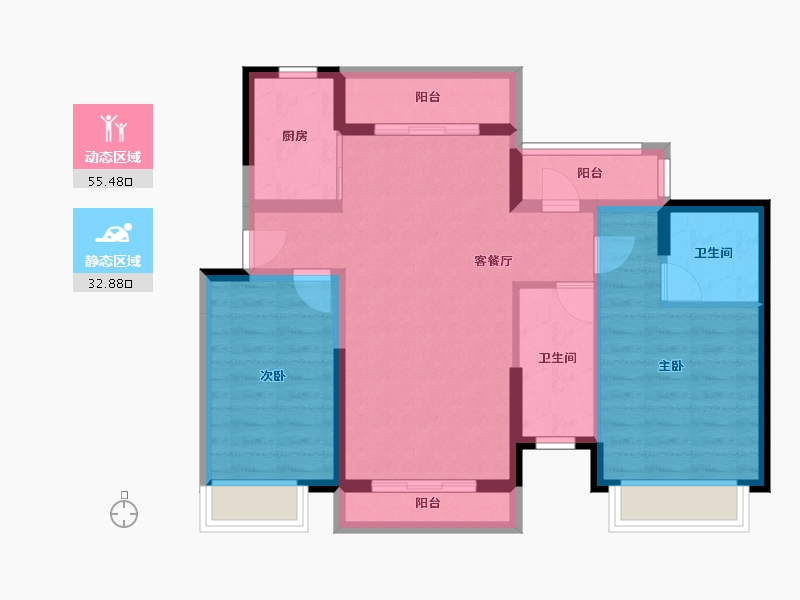 广东省-惠州市-惠阳雅居乐花园-78.32-户型库-动静分区