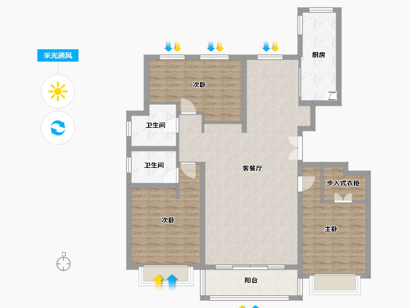 河北省-石家庄市-赵州天山熙湖-130.00-户型库-采光通风